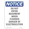 Signmission OSHA Notice Sign, 10" H, 7" W, Rigid Plastic, Do Not Enter Basement When Flooded Sign, Portrait OS-NS-P-710-V-11169 - alternate 1